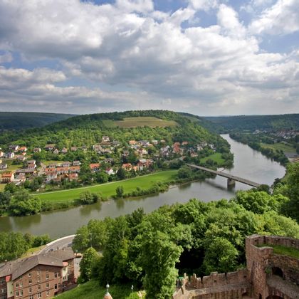 The Wertheim ruins with a panoramic view of the River Main
