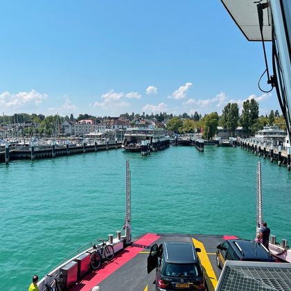 Departure of the ferry in Constance