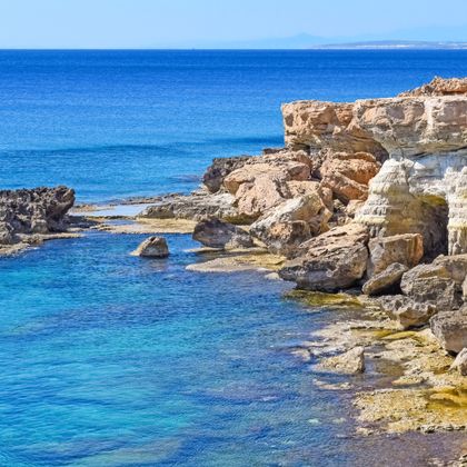 Cape Greco with its rocks and crystal clear sea