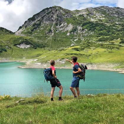 Hikers at Lake Formarin