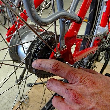 Checking the bicycle chain
