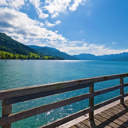 Boat landing stage in Weyregg am Attersee