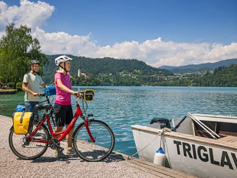 Radfahrer am Bleder See