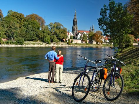 Donau mit Ulm im Hintergrund