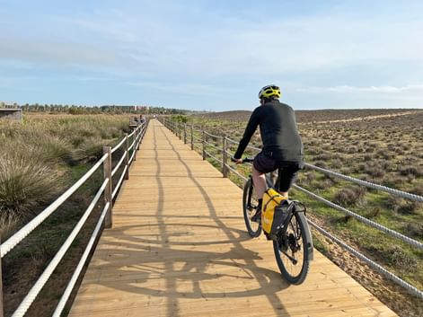 Cyclist in the Ria Farmosa Nature Park