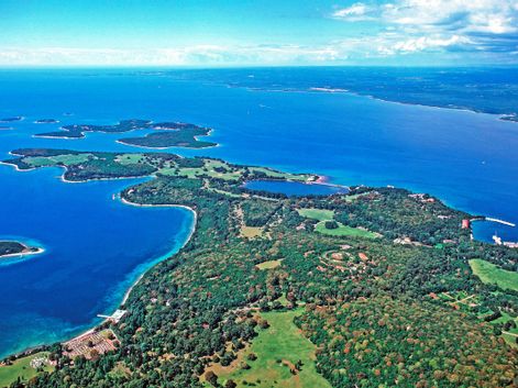 Luftaufnahme der Brijuni Inseln