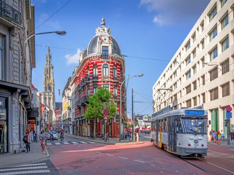 Antwerp with tram