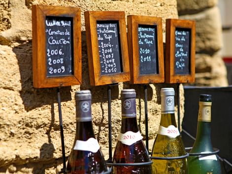 French wine bottles