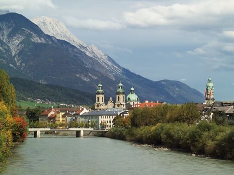 Blick auf Innsbruck und Inn Blick auf Innsbruck und Inn