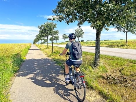 Cyclists on the cycle path