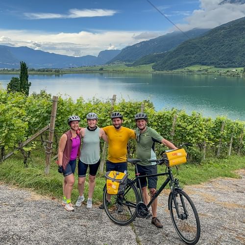 Cycling group at Lake Kaltern