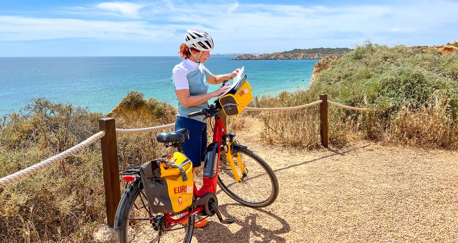 Cyclist on the coast