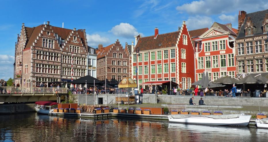 The Graslei quay in Ghent