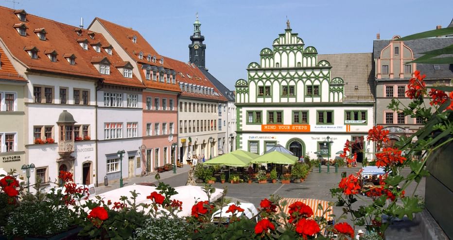 Der Marktplatz in Weimar
