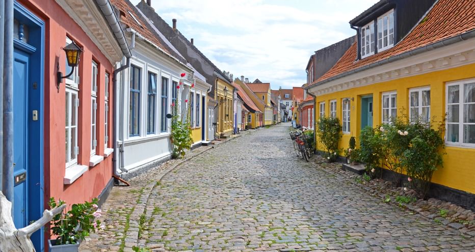 Colourful houses on the island of Aero