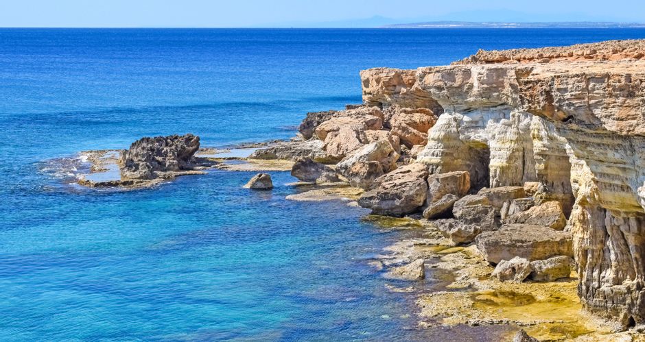 Cape Greco with its rocks and crystal clear sea