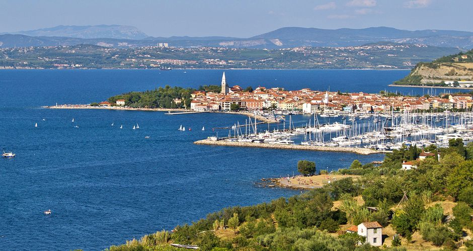 View of the town of Izola in Slovenia